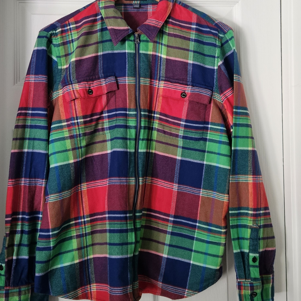 Chaps Womens Zip Up Heavy Flannel. Womens XL,